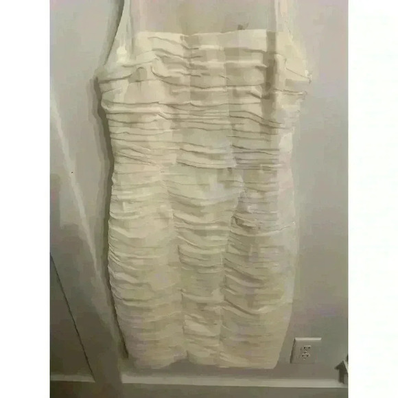 NWT Halston Heritage Women's Cocktail High Neck Fitted Ruched Dress, 6 - Picture 5 of 9